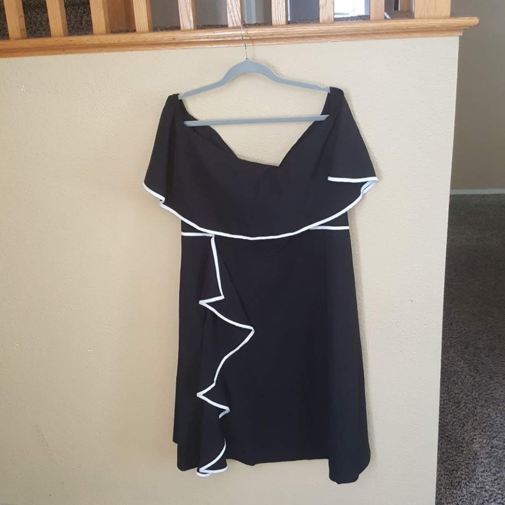 Black with white ruffle dress